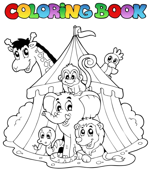 libro da colorare animali dello zoo set 2 - Stockphoto #6123196