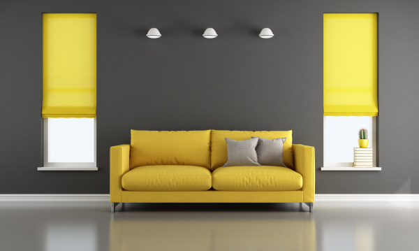 soggiorno nero e giallo