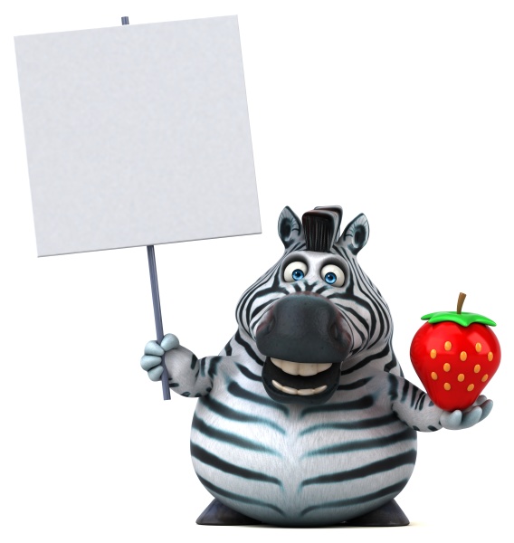 zebra divertente illustrazione 3d