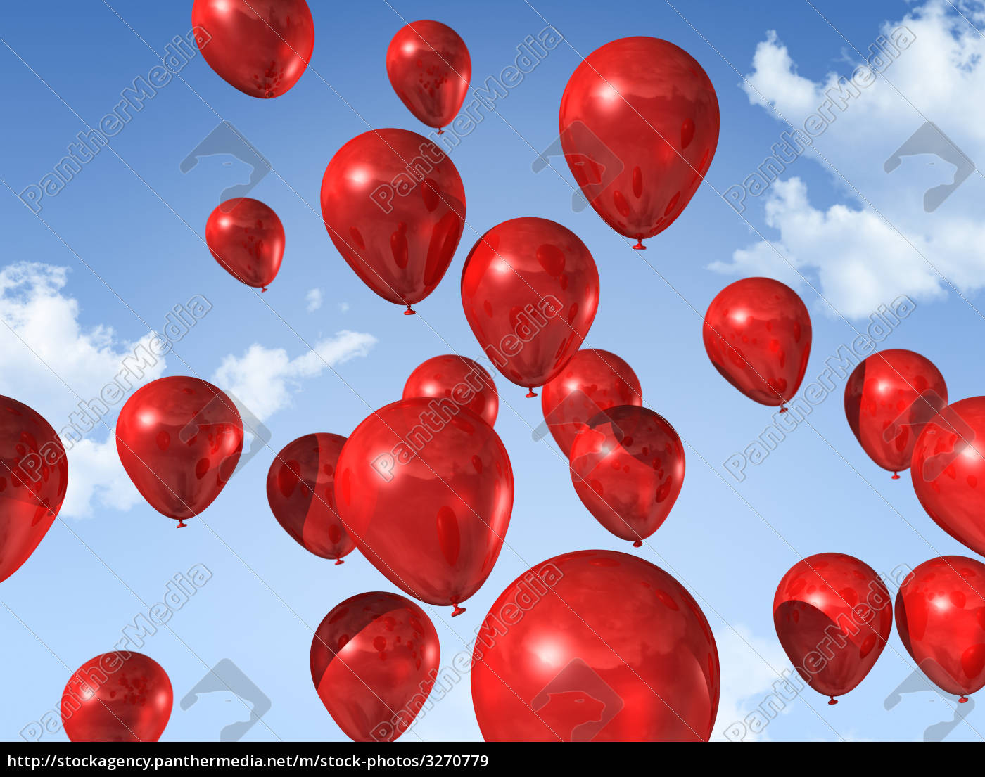 palloncini rossi su un cielo blu - Foto stock #3270779