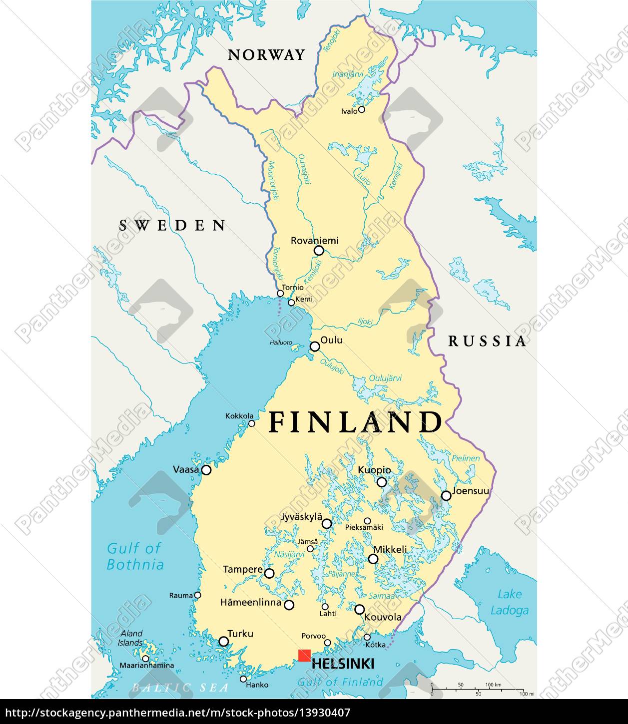 mappa della finlandia