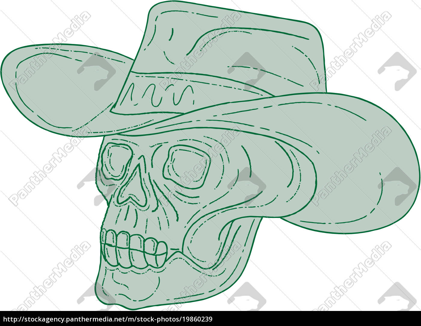 ClipArt di teschio da cowboy