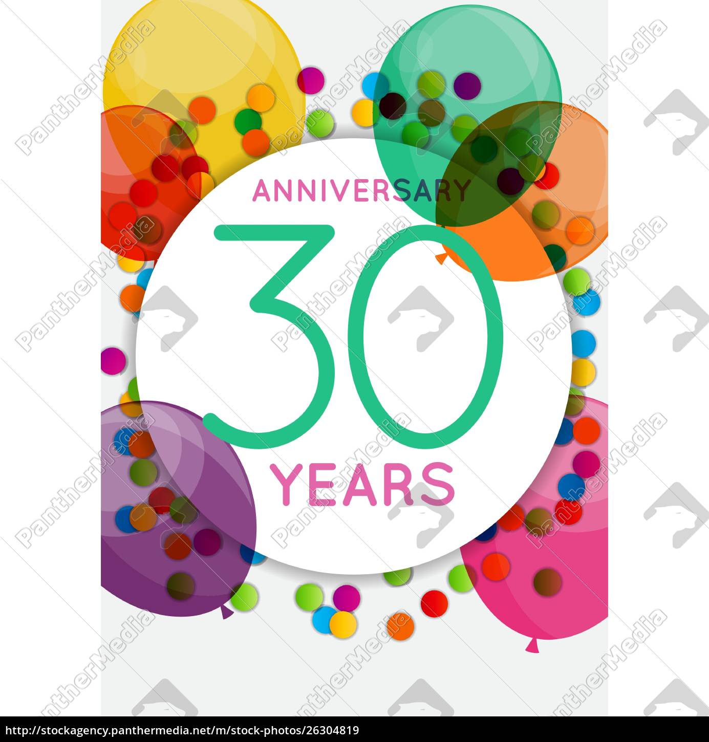 Modello 30 Anni Anniversario Congratulazioni Biglietto - Stockphoto  #26304819