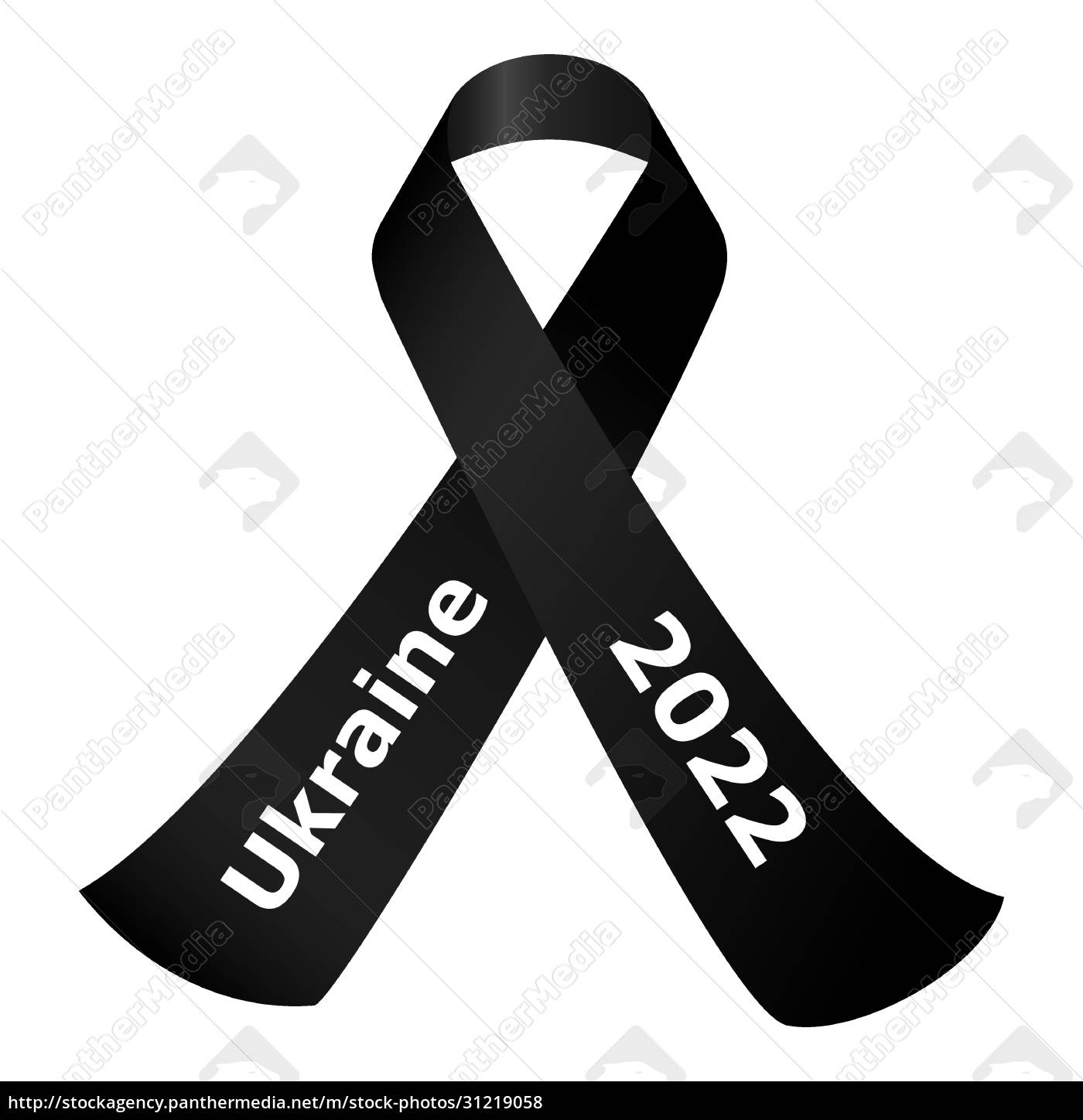 nastro nero di lutto per l Ucraina 2022 - Stockphoto #31219058
